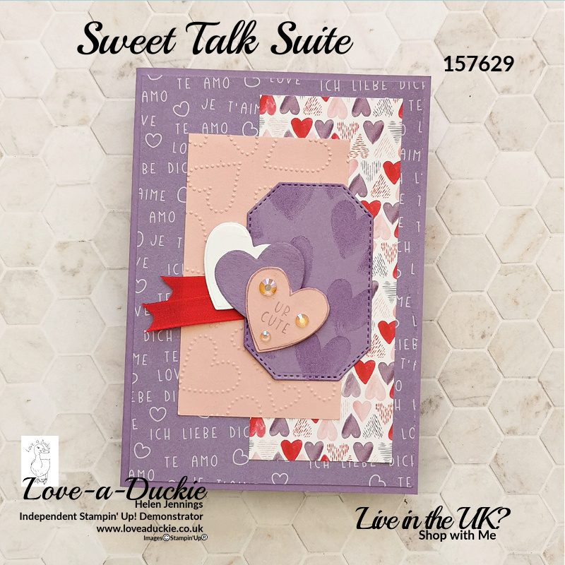 A love themed card using a card sketch and products from Stampin' Up's Sweet Talk suite 