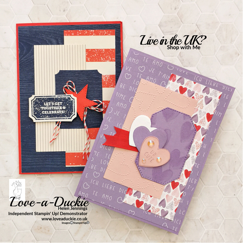 Using a card sketch and Designer Series papers from Stampin' Up! to create two cards