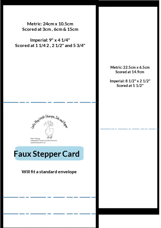 Measurements for a faux Stepper Card