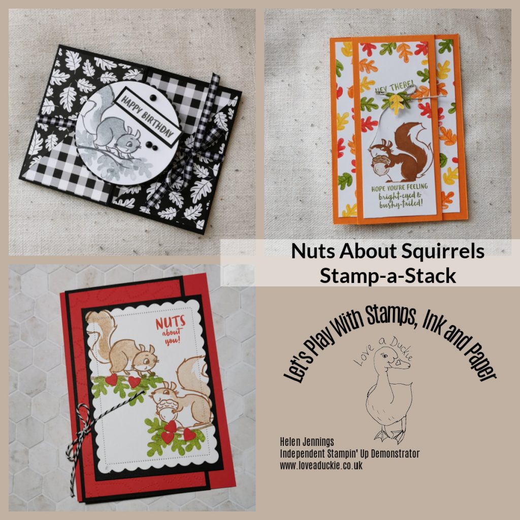 Stampin' Up's Nuts About Squirrels Stamp set was used for this Stamp-a-Stack Class from Love-a-Duckie.