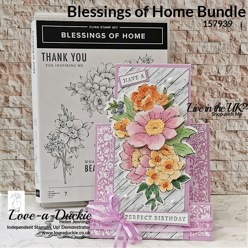 Faux Centre Step Card with Decoupage created with the Blessings from Home stamp set from Stampin' Up