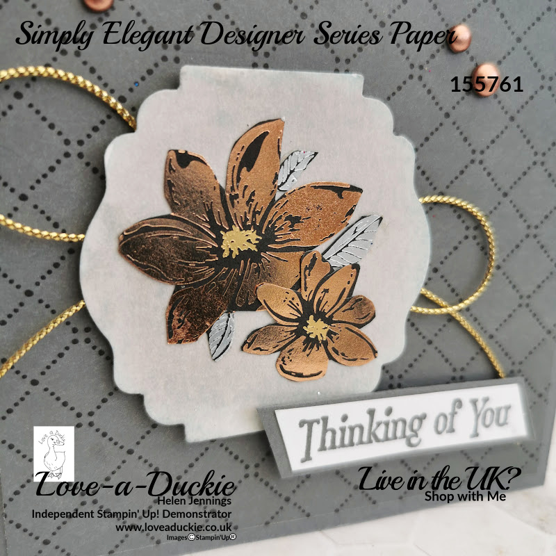 Fussy cut metallic paper from Simply Elegant by Stampin' Up!