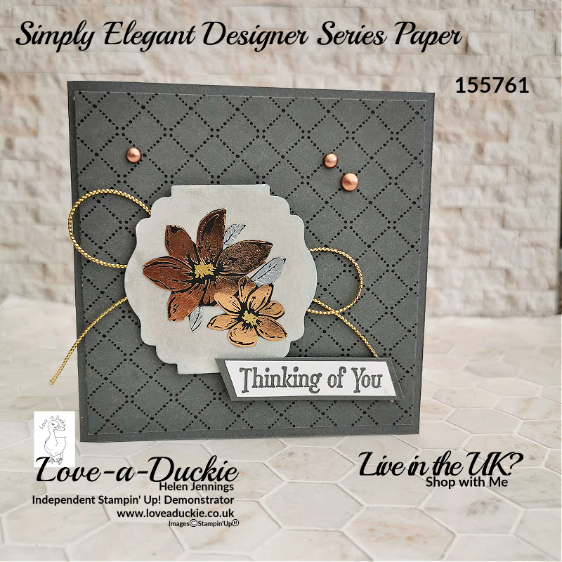 Getting cardmaking inspiration from dice to create a thinking of you card with Stampin' Up! products
