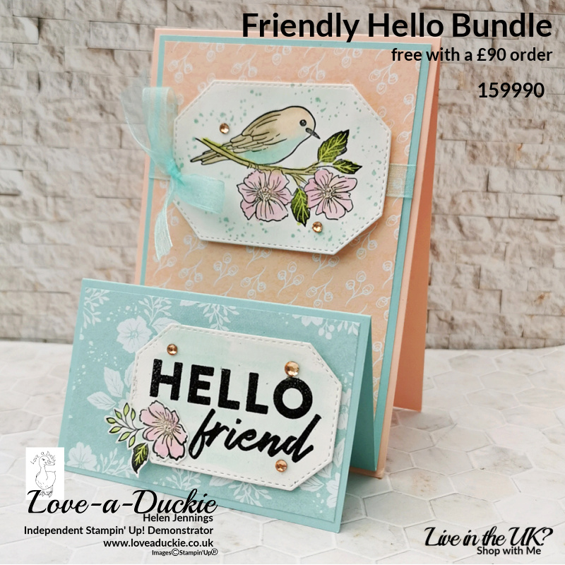 How to create a double easel card with the Friendly Hello bundle from Stampin' Up