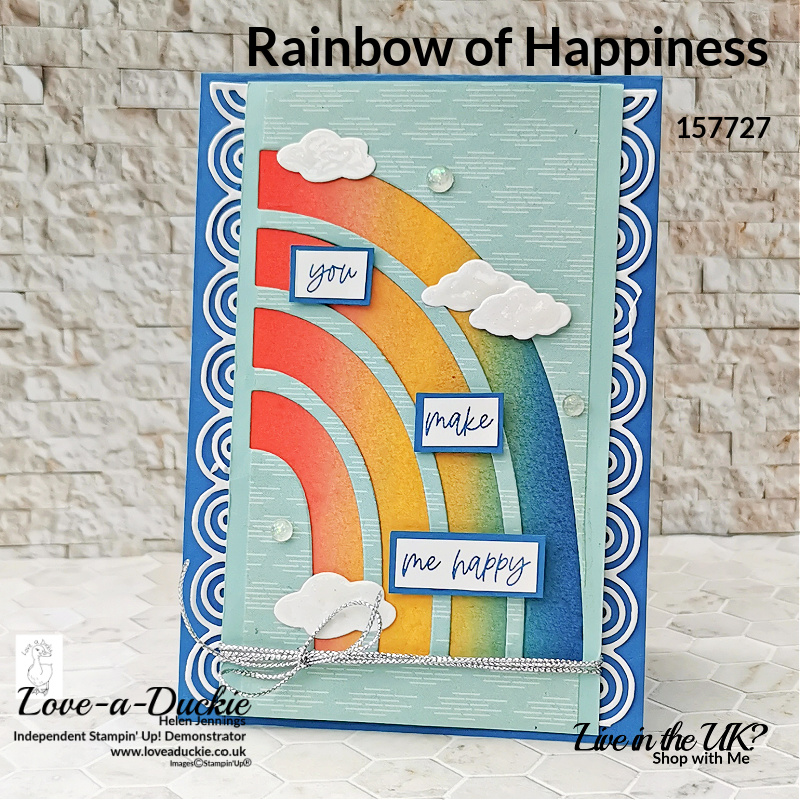 A water coloured rainbow for the Crafty Theme Blog Hop using the Rainbow of Happiness Bundle from Stampin' Up!