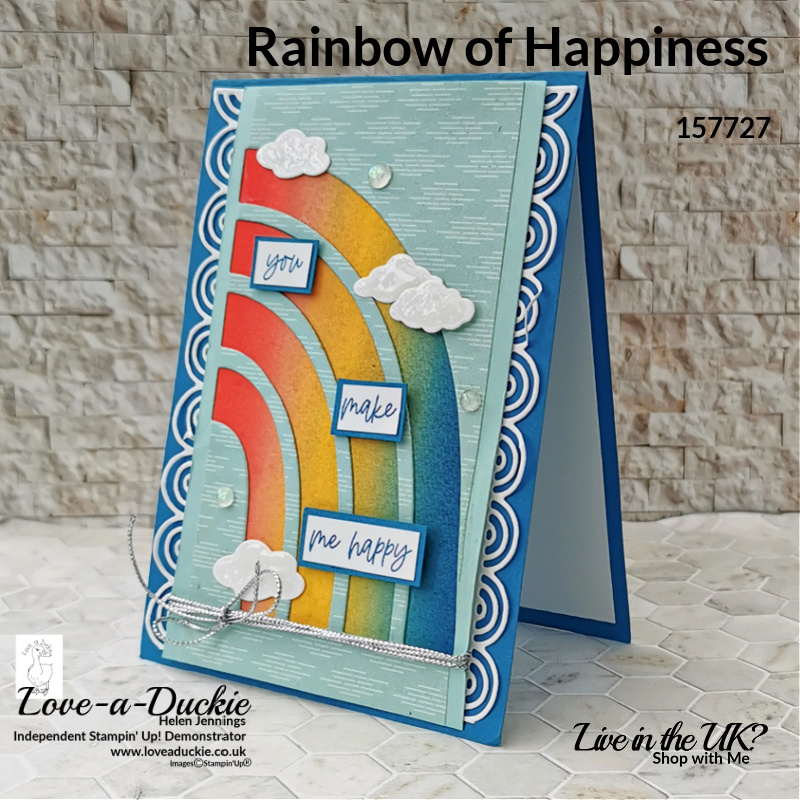 The clouds on this rainbow card were embellished with Shimmery crystal effects from Stampin' Up!