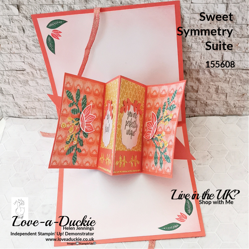 This Sweet Symmetry Suite has a vibrant colour palette that is perfect for a Twist & pop card