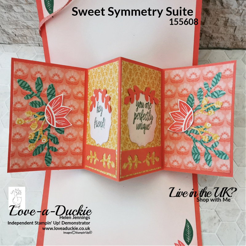 The sweet Symmetry Bundle from Stampin' Up has been used to create this Twist & pop card.