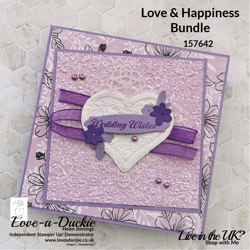 Friendly Hello patterned paper is embossed with the Hybrid Embossing Folder from Stampin' Up's Love & happiness bundle.