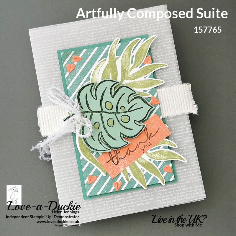 A vellum card created with the Artfully Composed suite of products from Stampin' Up!