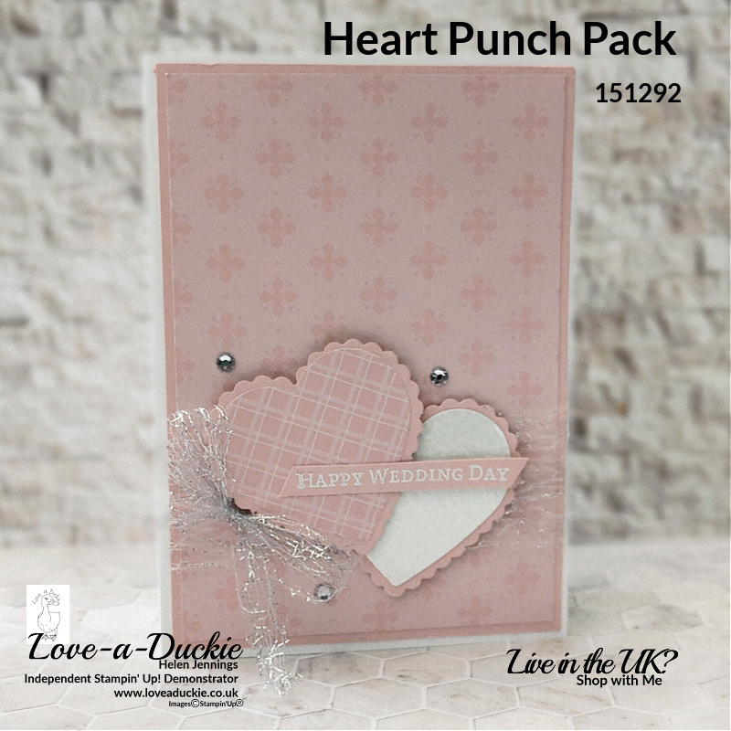 Quick & Easy Wedding Card using the Heart Punch Pack from Stampin' Up!