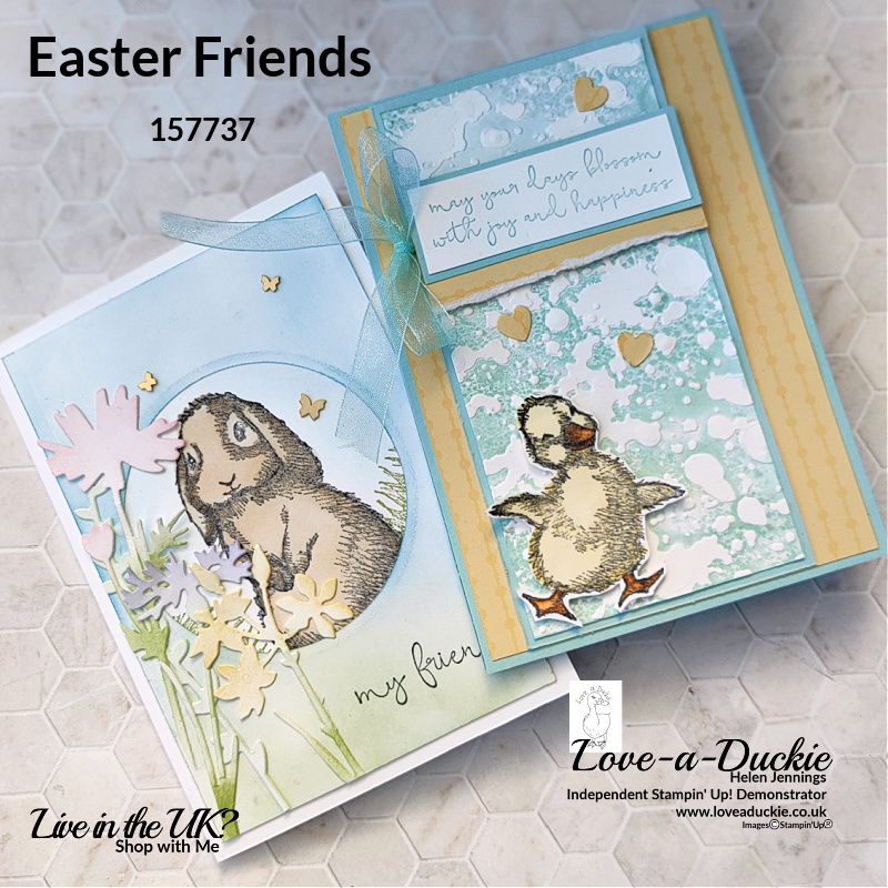 two cards coloured with Stampin' Blends Alcohol markers and using the Easter Friends stamp set from Stampin' Up!