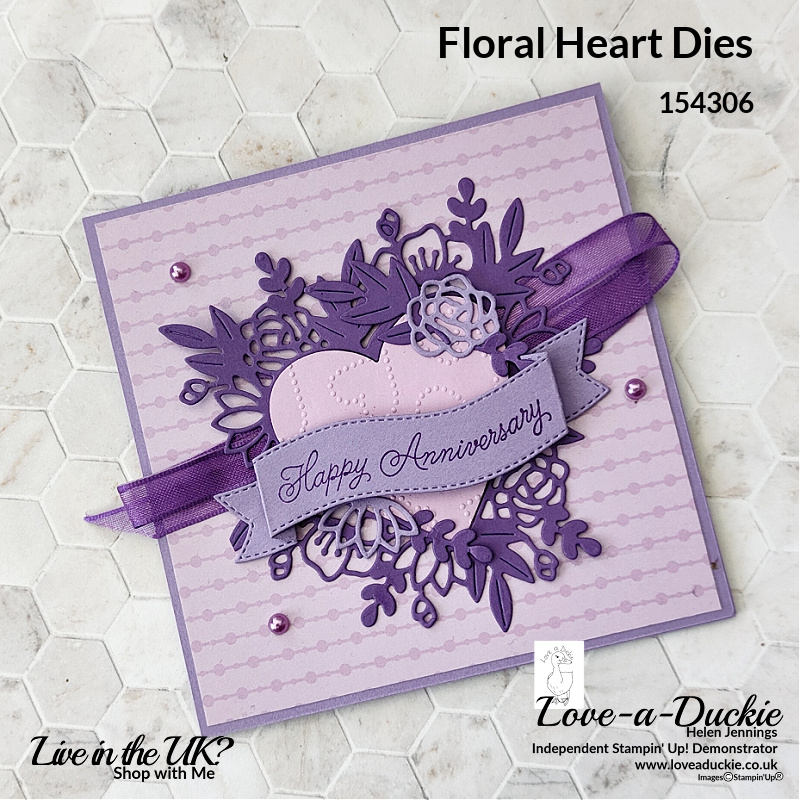 A monochromatic easel card using the Floral Heart dies for a tic tac toe challenge.