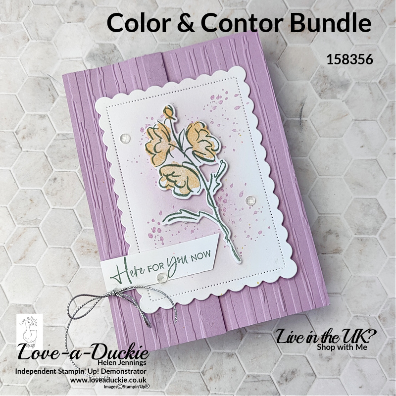 An embossed fancy fold card using the Color & Contour Bundle from Stampin' Up!