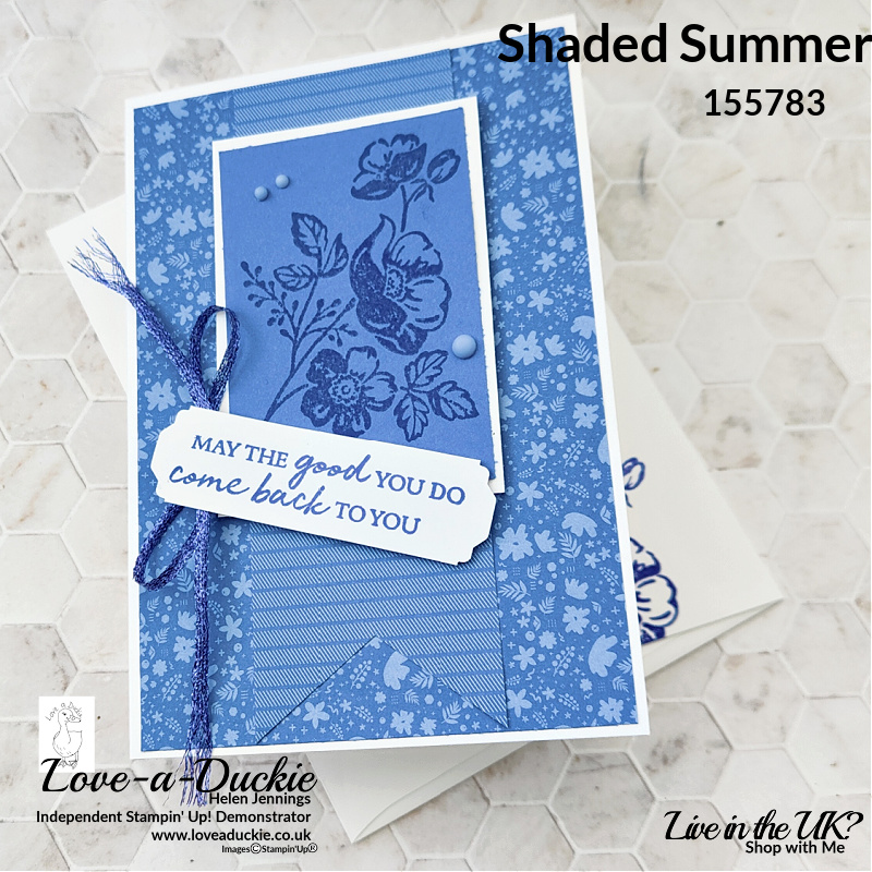 Layering Designer Series Paper in this In Color monochromatic Shaded Summer card from Stampin' Up!
