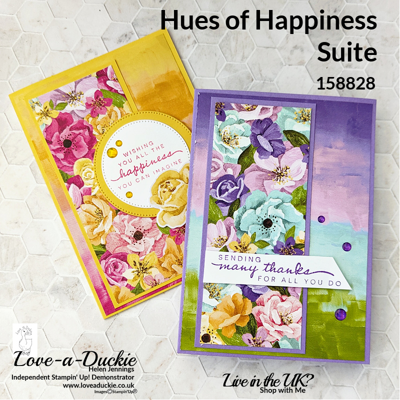 Quick and Easy cards using the Hues of happiness designer Series Paper from Stampin Up!