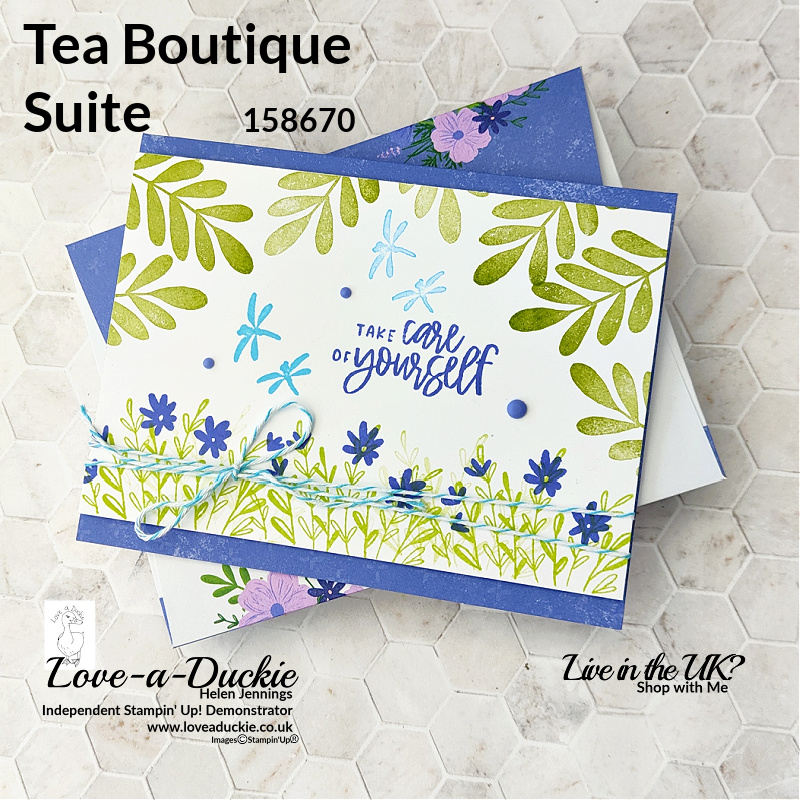 A simple stamping card using inks, stamp and paper and the Tea Boutique Suite from Stampin' Up!