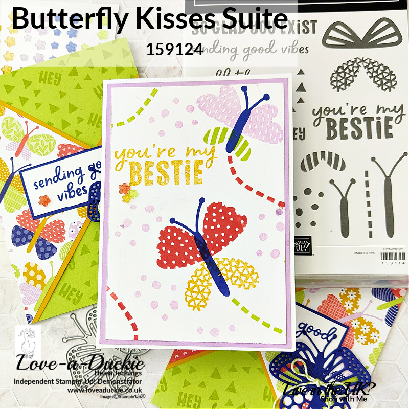 Bold and vibrant simple stamping butterfly cards using Stampin' Up's Butterfly Kisses Suite