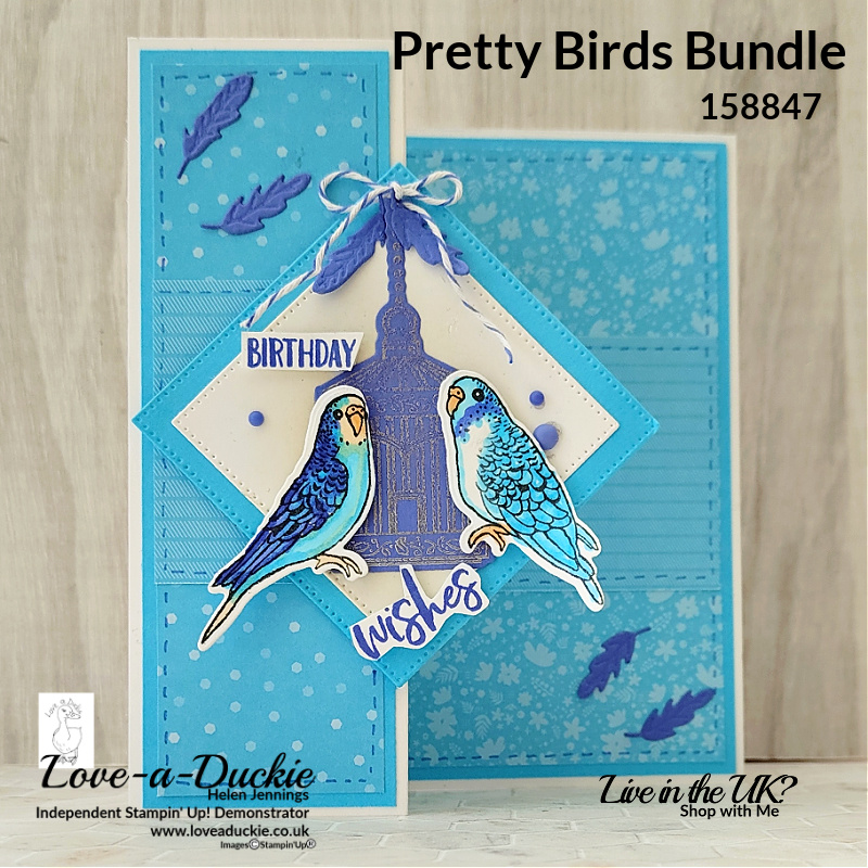 A simple fold back fancy fold card using the Pretty Birds Bundle from Stampin' Up.