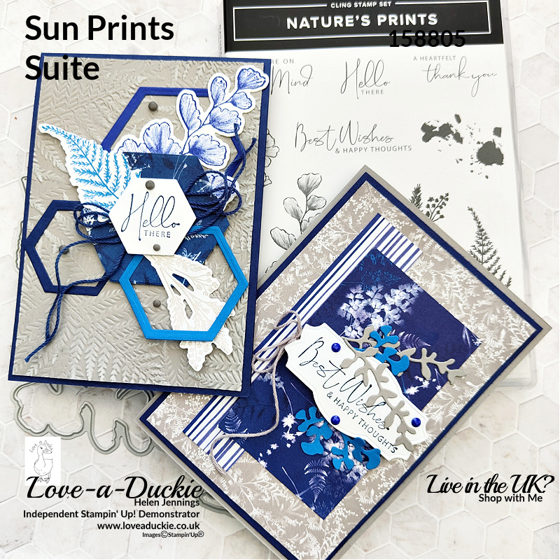 Layering Shapes and Patterns on Cards using Stampin' Up's Sun Prints Suite