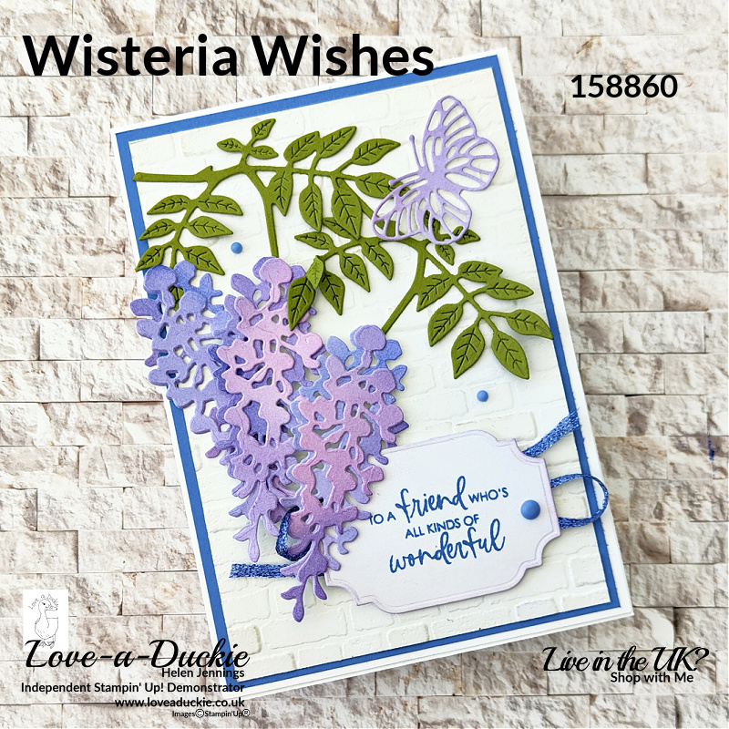 Creating multi tonal die cuts with Stampin' Up's Blending Brushes, ink and Wisteria Wishes bundle