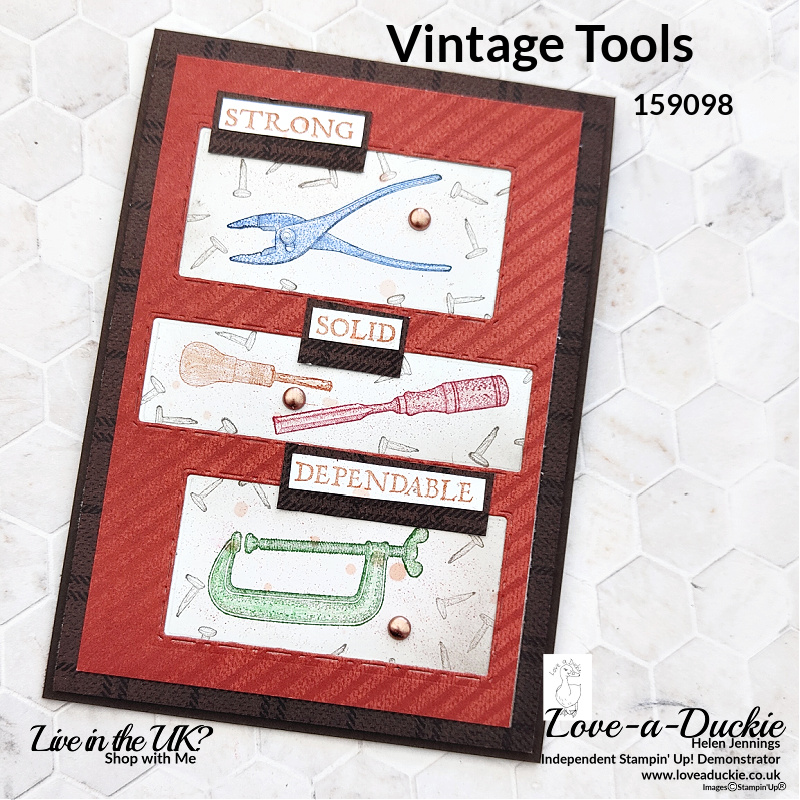 Quick & Easy men's cards using the Vintage tools stamp set from Stampin' Up!