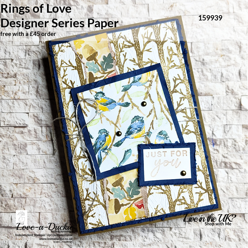 Using Texture in card making with the Rings of Love patterned paper from Stampin' Up!