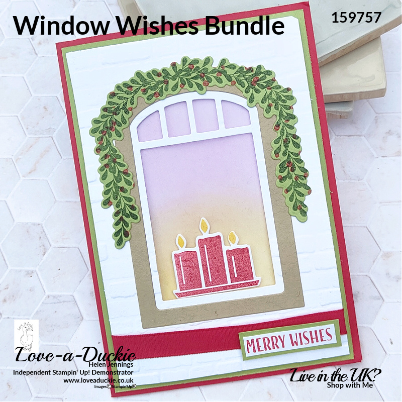 Ink Blending Christmas Window Card using the Window Wishes bundle from Stampin' Up!