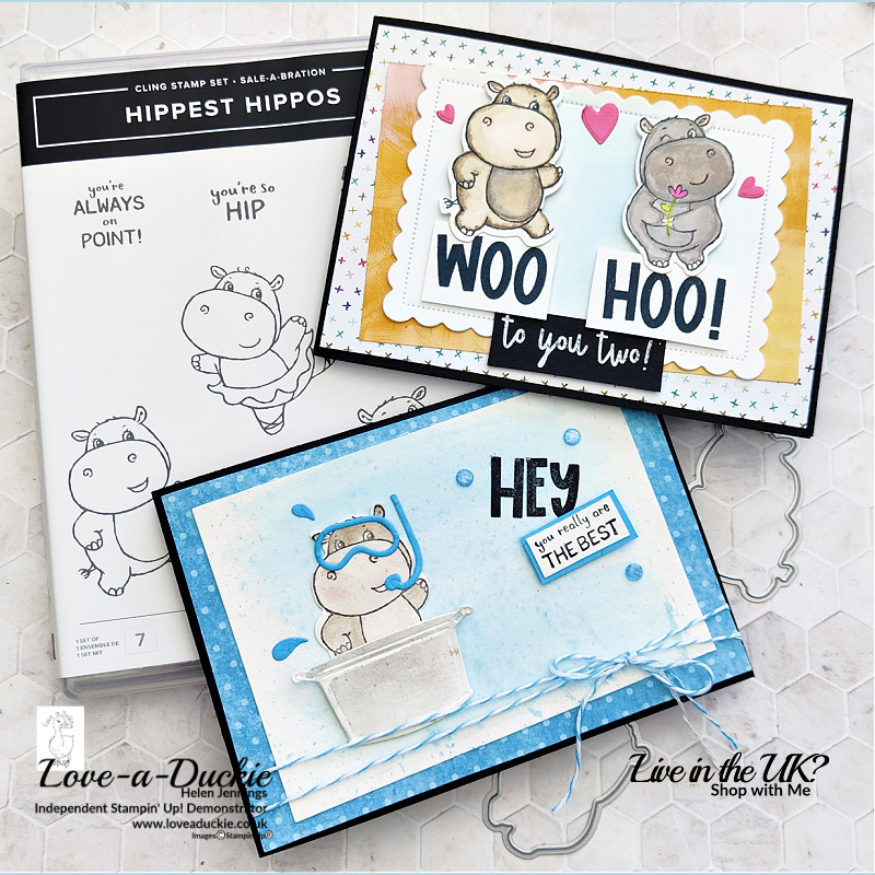 Cute hippo cards with The Hippest Hippo stamp set and matching Hippo dies from Stampin' Up!