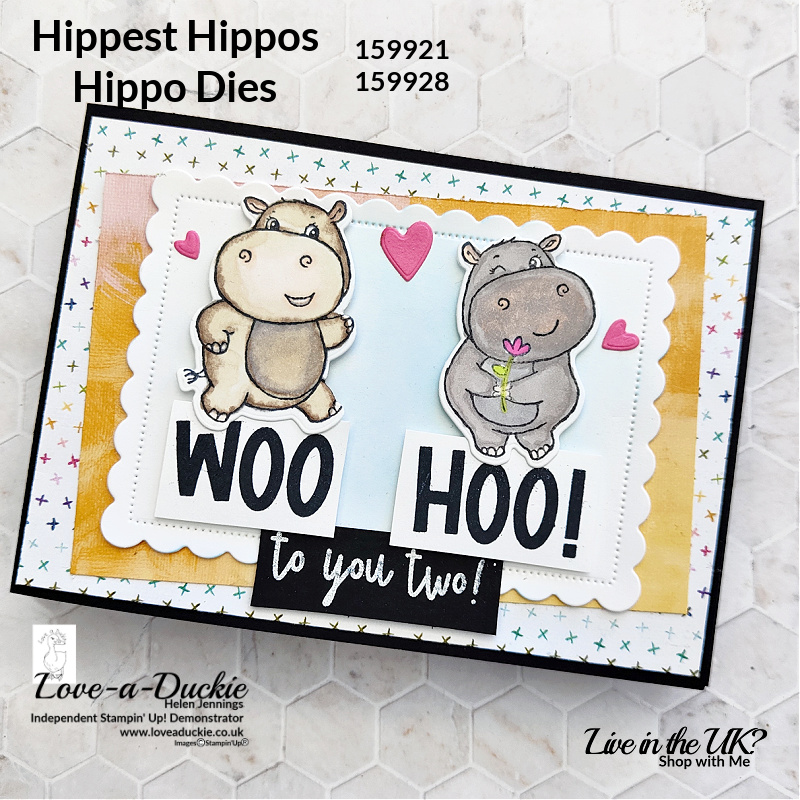 Cute Hippos coloured with Stampin' Up's Stampin' Blends