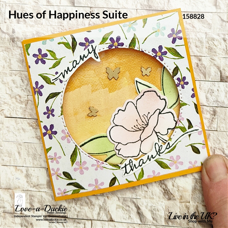 Tri-fold mini card using Hues of Happiness Suite from Stampin' Up!