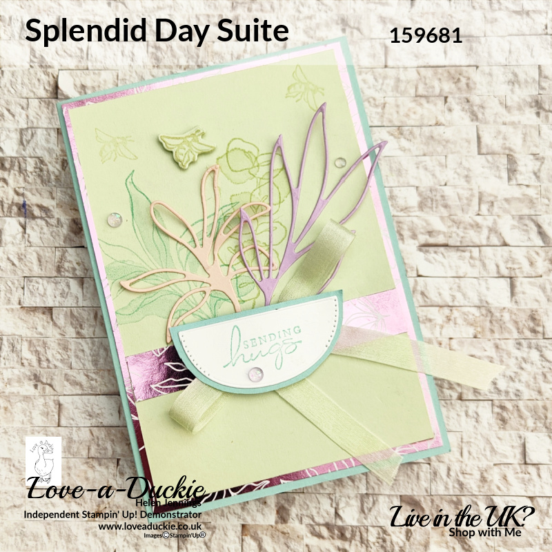 Soft pastels on this sketch challenge card using the Splendid Day Suite from Stampin' IUp!