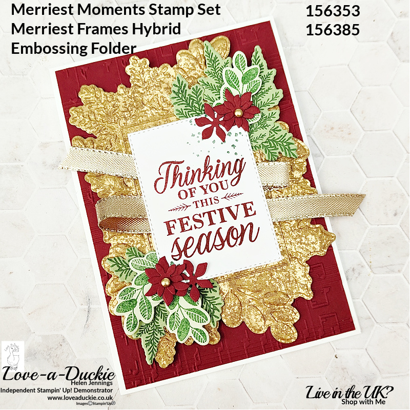 Using Hybrid Embossing Folders to create a Christmas Card with Stampin' Up's Merriest Moments