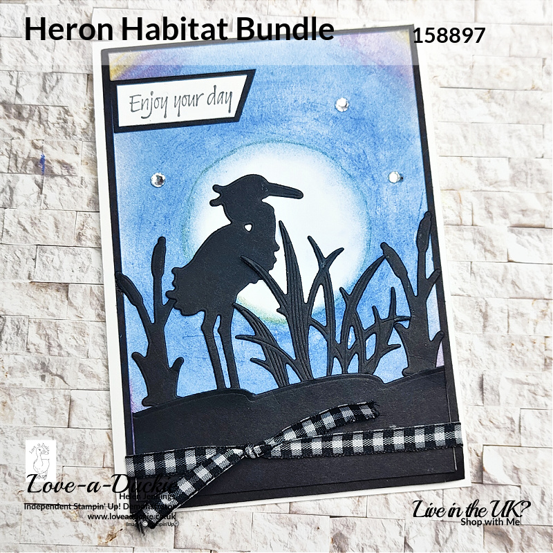 A card using soft pastels and silhouettes and the Heron Habitat bundle from Stampin' Up!