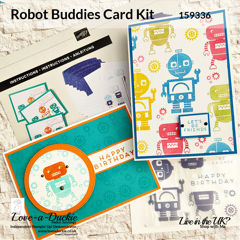 Creating alternative projects with the stamp set from Stampin' Up's Robot Buddies Kids Card Kit 