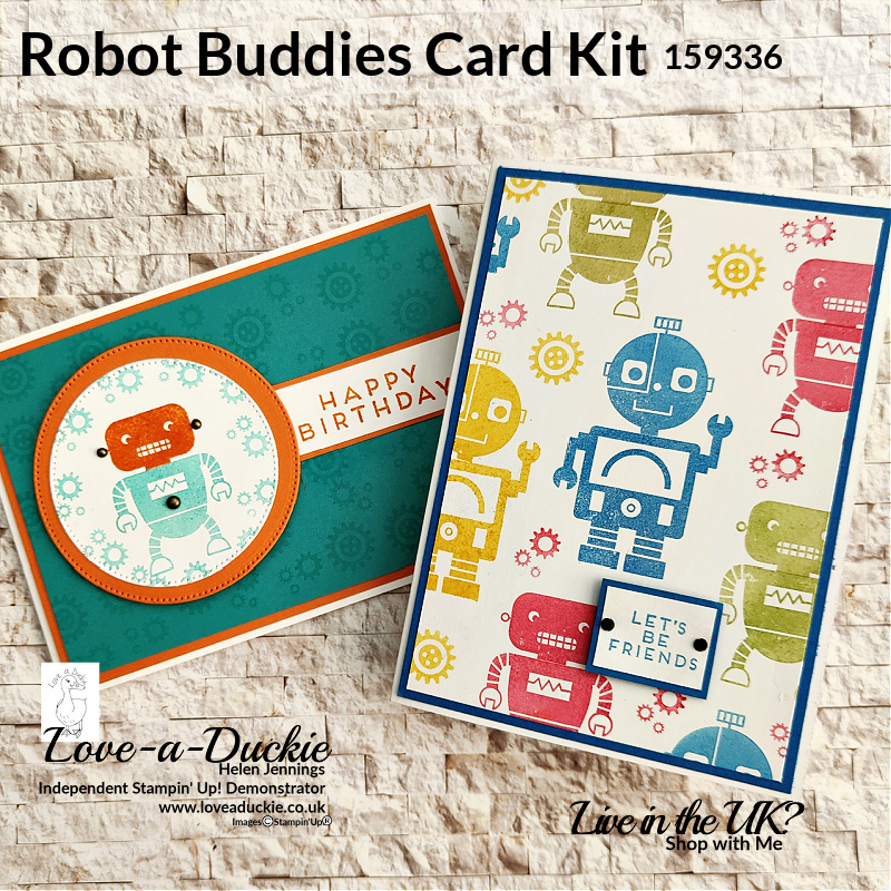 Two Robot cards for kids from the Robot Buddies Kit from Stampin' Up!