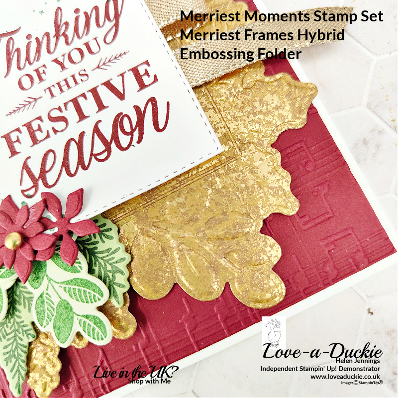 Using Hybrid Embossing Folders to create a Christmas Card using the Merriest Moments stamp set and embossing folder from Stampin' Up!