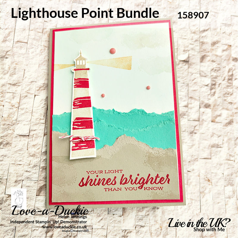 A nautical card with the Lighthouse Point Stamp Set from Stampin' Up! using a colour challenge.