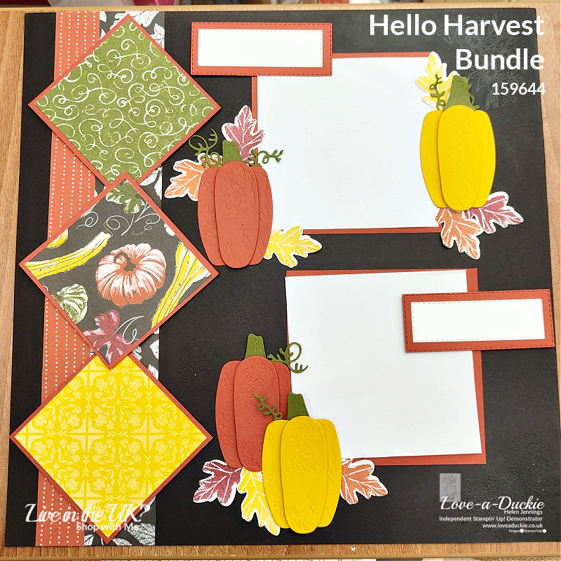 Autumn Scrapbook Page using the Hello Harvest Bundle from Stampin' Up!