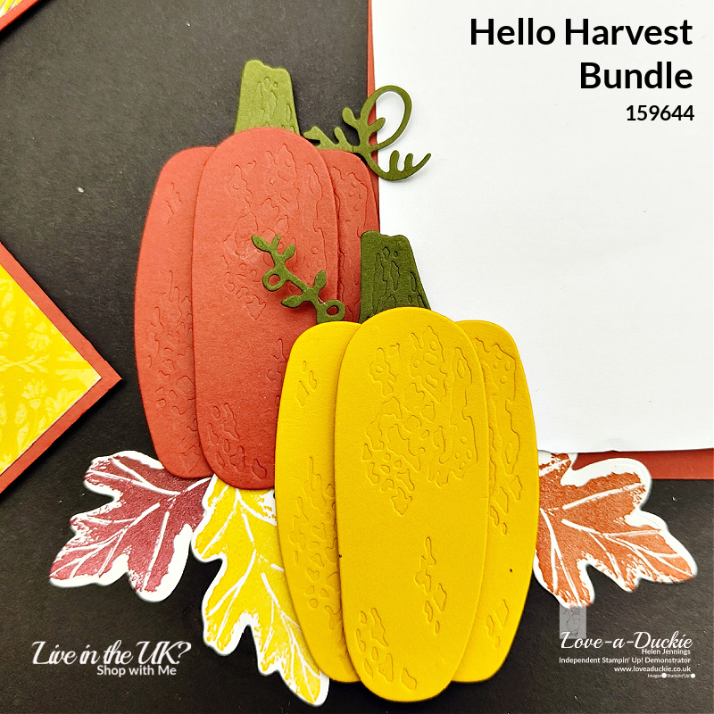Embossed pumpkins on an autumn scrapbook page using Stampin' Up's Rustic Harvest Suite