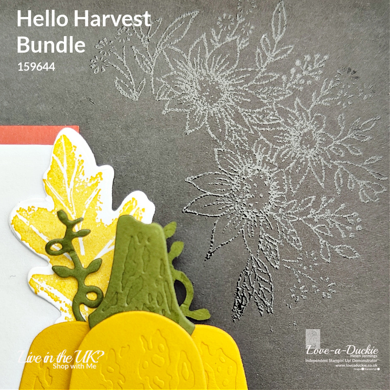 Heat embossed flowers on this autumn scrapbook page using Stampin' Up's Hello Harvest bundle.