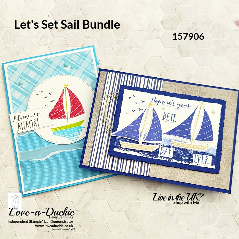 Great cards for men with a nautical theme using the Let's Set sail bundle from Stampin' Up!