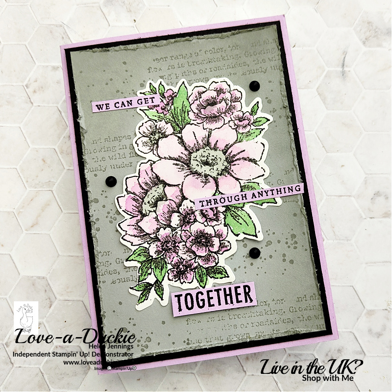 blessing of Home Stamp set and Quiet Meadow stamp set from Stampin' Up! were used for this colour challenge project 