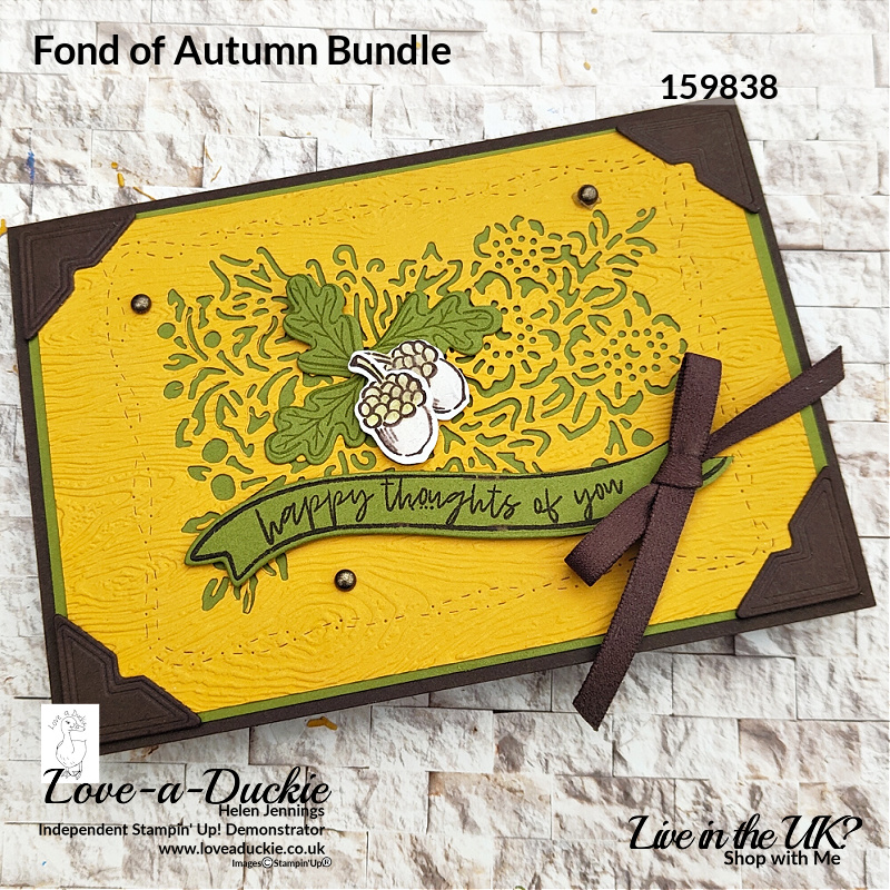 An autumn themed card using the fond of autumn bundle from Stampin' Up.