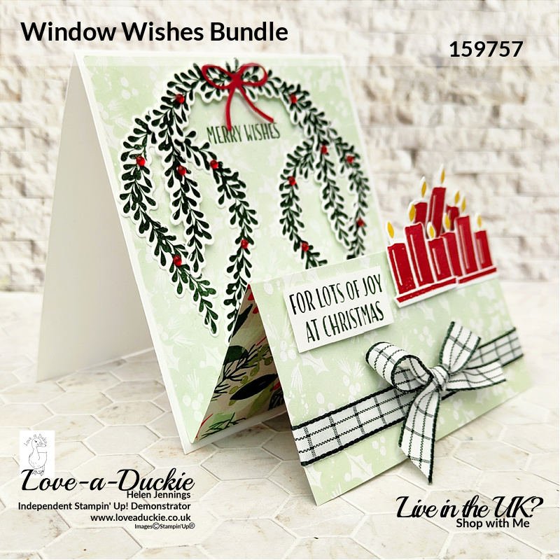 An m fold Christmas card using the Window Wishes bundle from Stampin' Up!