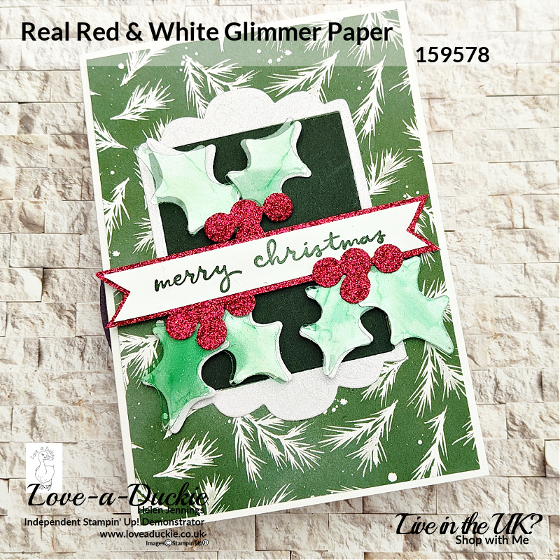 Layering coloured acetate onto glimmer paper using the Seasonal label dies from Stampin' Up!