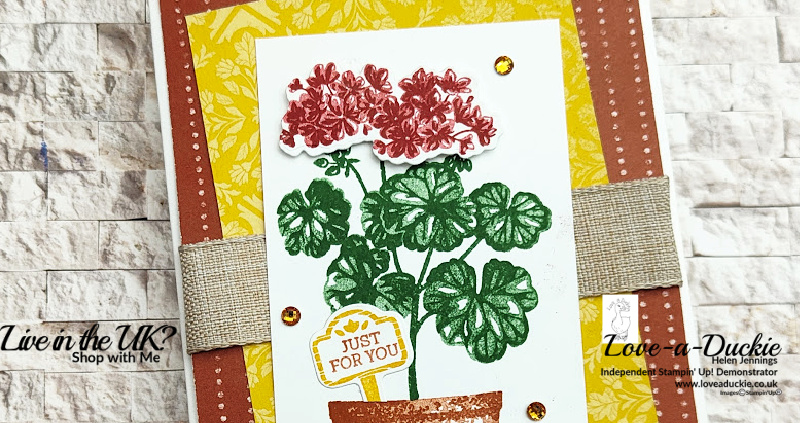 Two Step Stamping Geranium Card