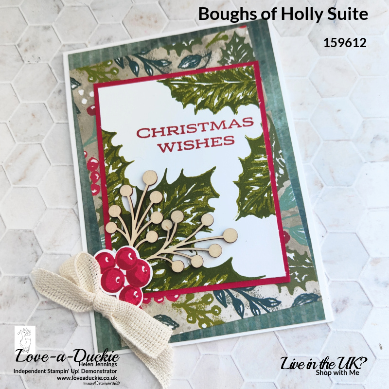 tent fold card featuring papers and stamps from the Boughs of Holly Suite from Stampin' Up!