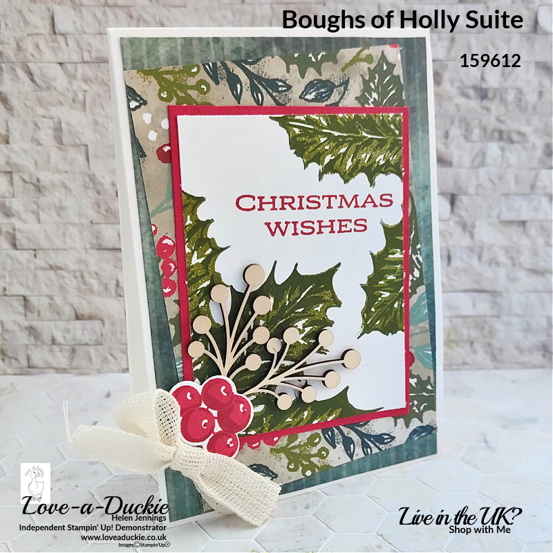 The Leaves of Holly stamp set features two step stamping images to create these detailed holly leaves.