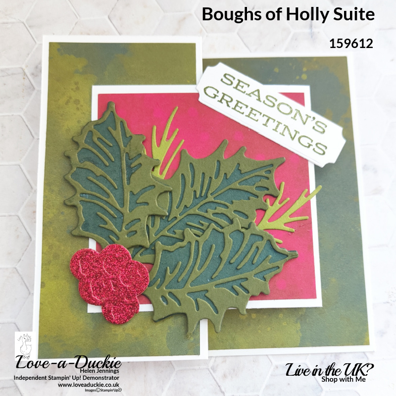 A z fold card featuring the detailed, layered dies from Stampin' Up's Leaves of Holly Bundle.